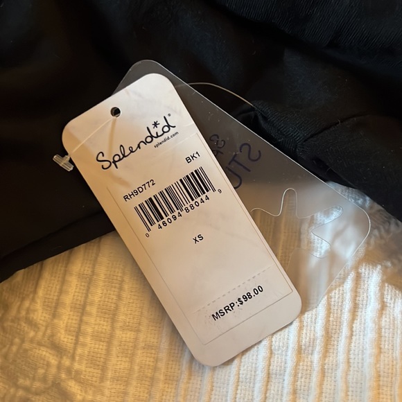 SPLENDID hoodie XS black and rose gold design shoulder sleeves women NWT new - Picture 8 of 8